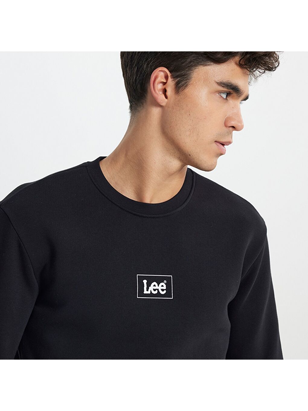 Lee Erkek Siyah Yuvarlak Yaka Sweatshirt - 1