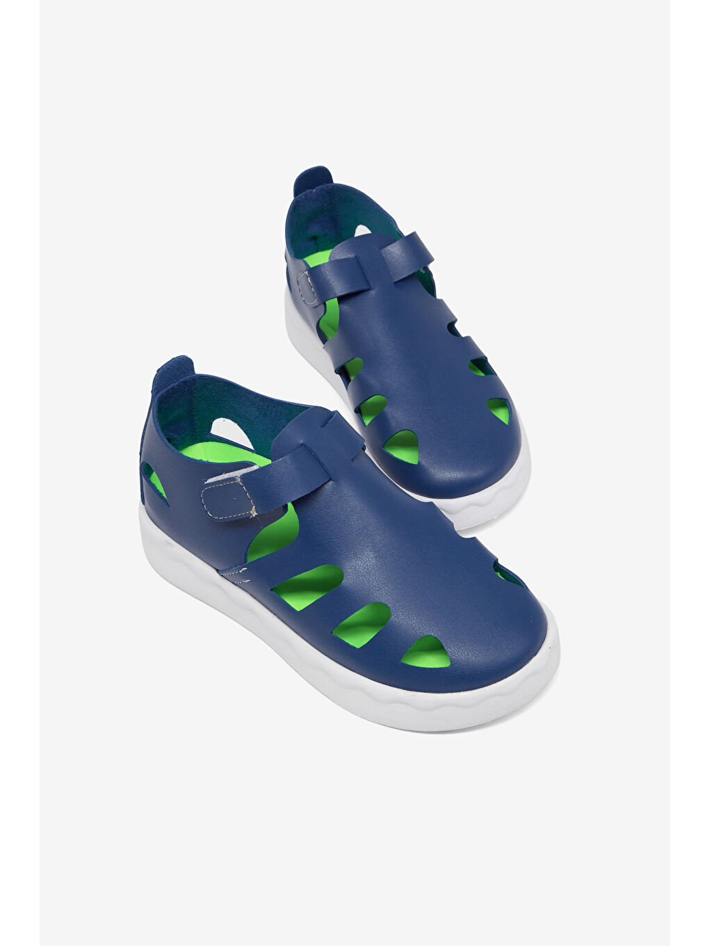 Çocuk Unisex Lacivert Hafif Tabanlı Rahat Cırtlı Sandalet-2