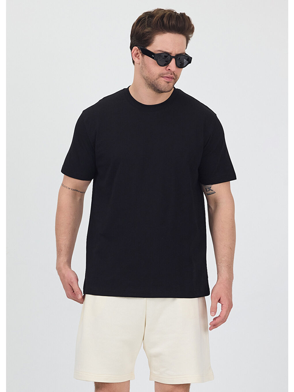 Erkek Basic Siyah T-Shirt-1