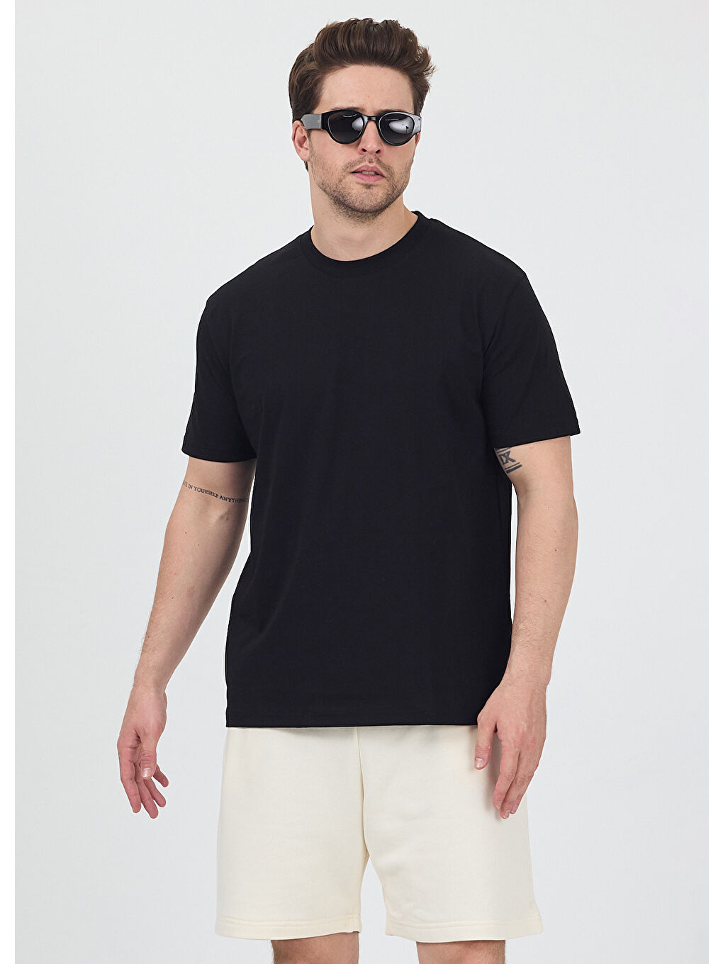 Erkek Basic Siyah T-Shirt-4