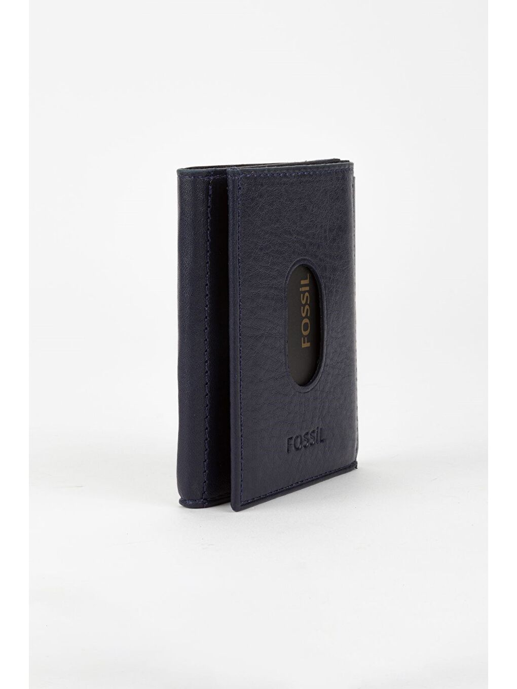 Lacivert Kutulu Hakiki Deri Haki Unisex El Portföyü Kartlık Cüzdan