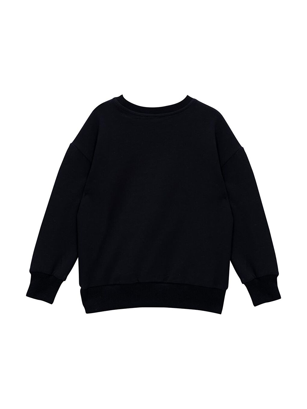 Kız Çocuk Çicek Aksesuarlı Sweatshirt - Siyah-1