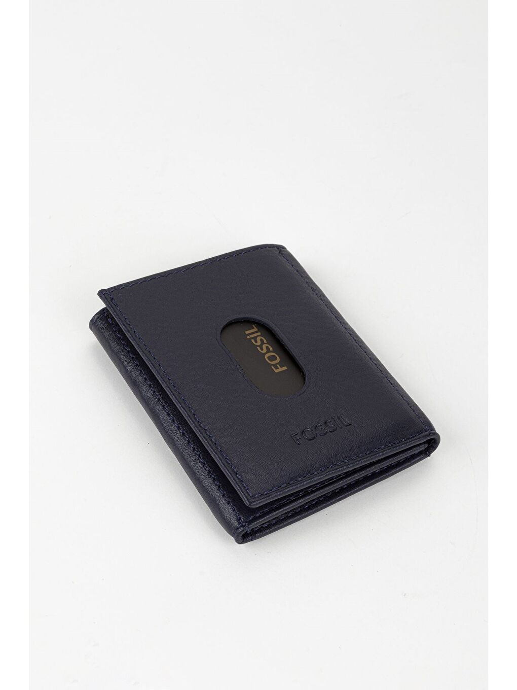 Lacivert Kutulu Hakiki Deri Haki Unisex El Portföyü Kartlık Cüzdan-1