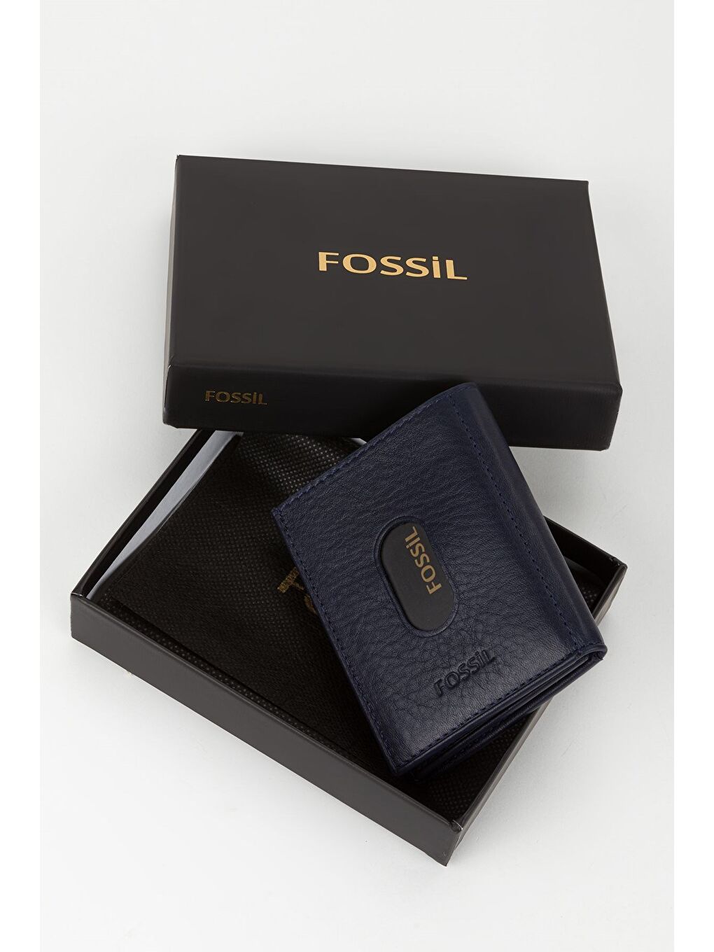 Lacivert Kutulu Hakiki Deri Haki Unisex El Portföyü Kartlık Cüzdan-5