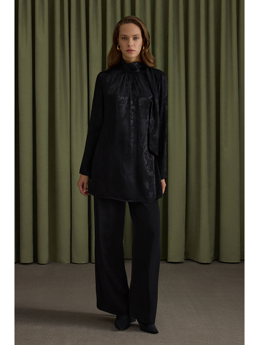 Siyah Rayon Viscon Pantolon