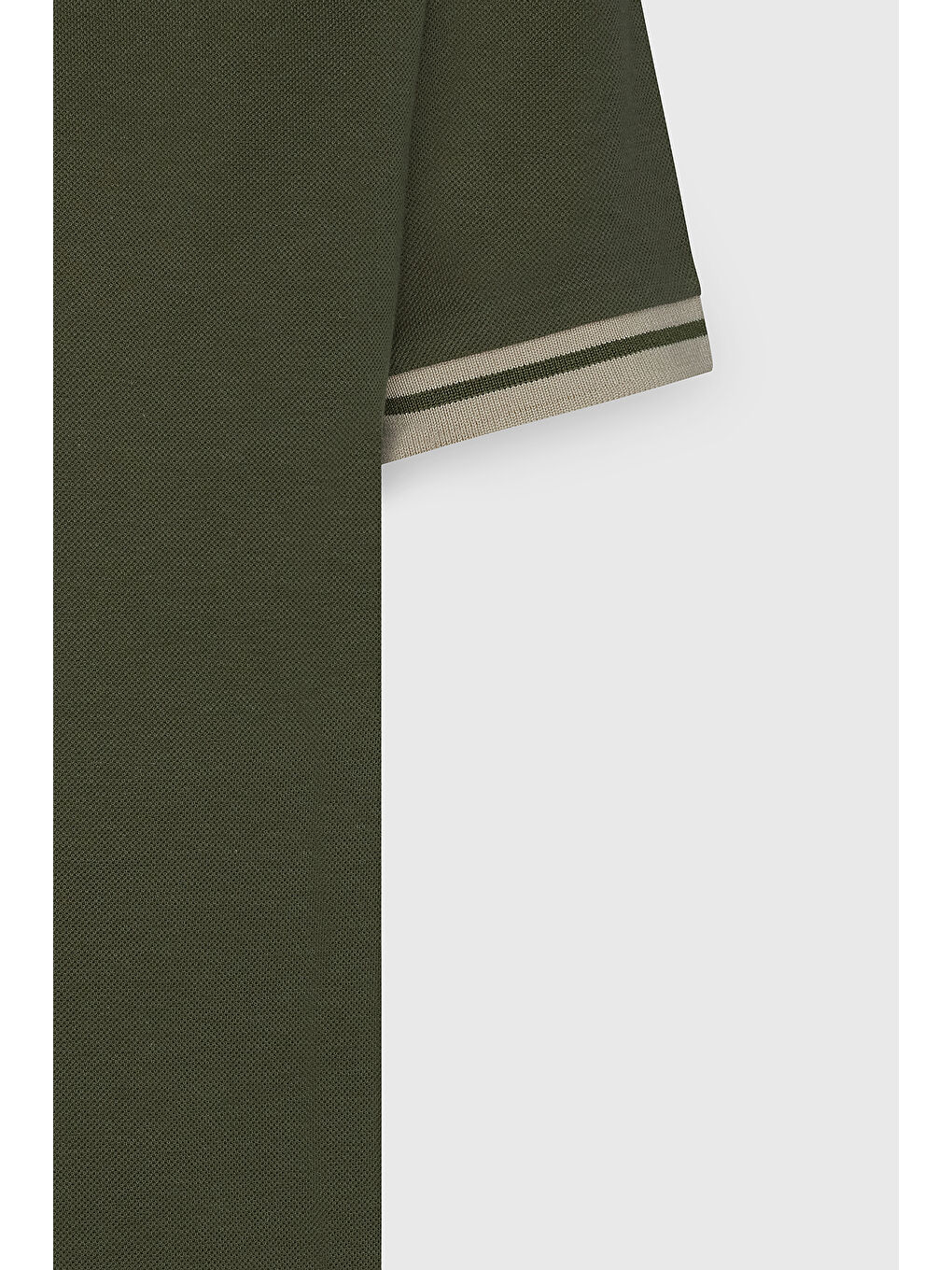 Erkek Haki Slim Fit Dar Kesim %100 Pamuk Polo Yaka Tişört-9