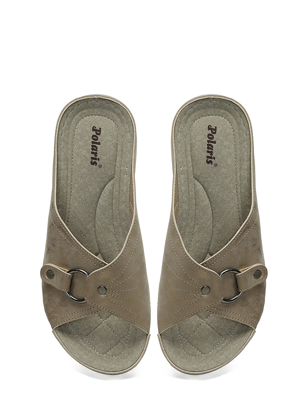 Sarı 405003.Z4FX Altın Kadın Dolgu Topuk Terlik-3