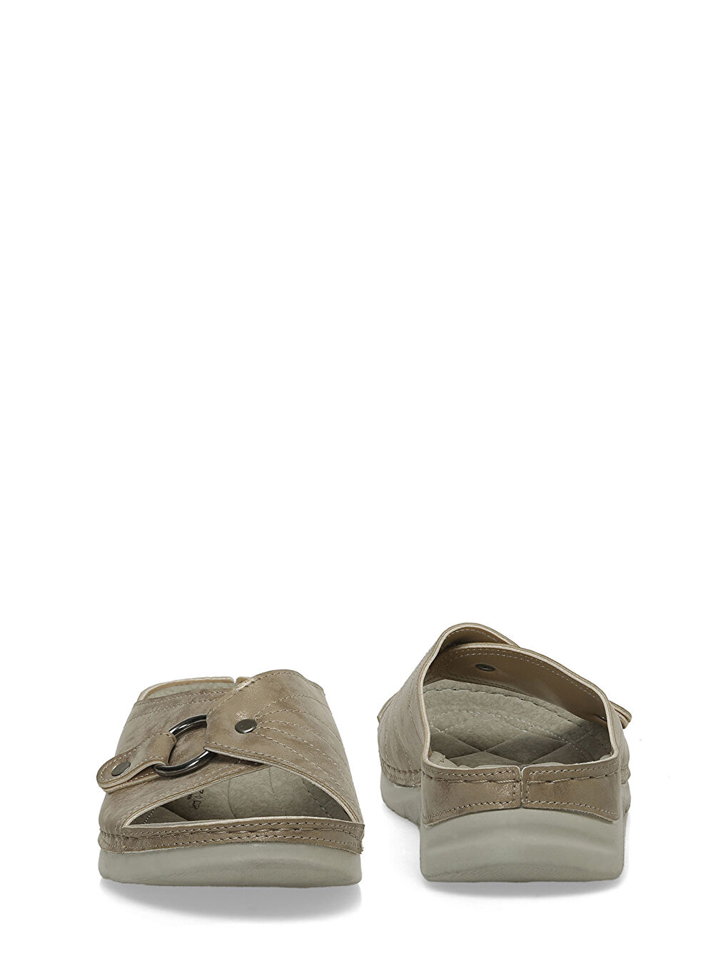 Sarı 405003.Z4FX Altın Kadın Dolgu Topuk Terlik-4