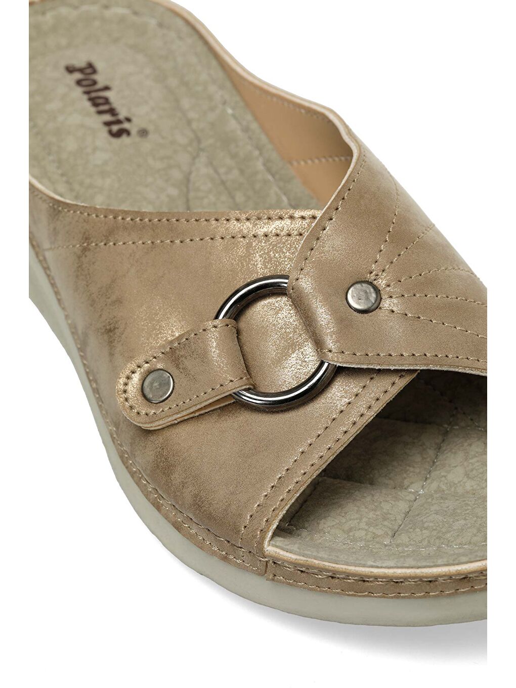 Sarı 405003.Z4FX Altın Kadın Dolgu Topuk Terlik-6