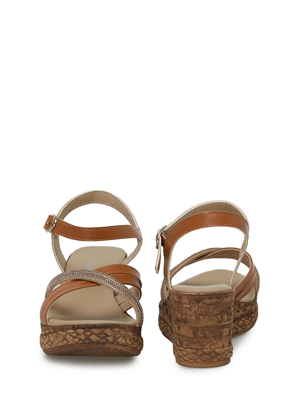Kahverengi 323155.Z 4FX Taba Kadın Dolgu Topuk Sandalet-4