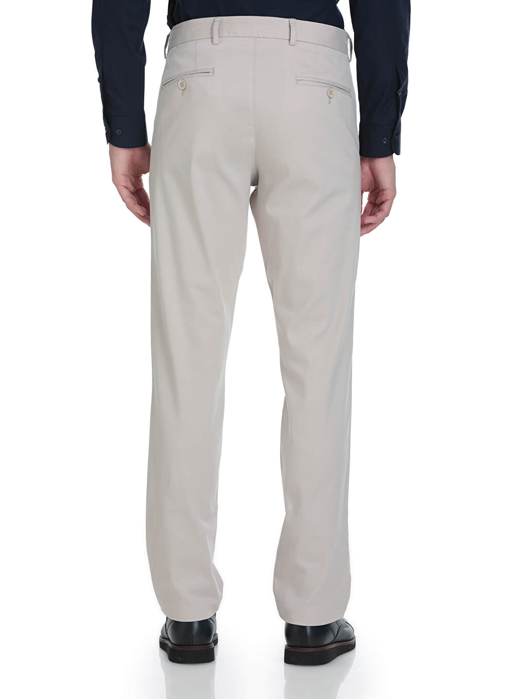 Bej Taş Regular Fit Yandan Cepli Pamuklu Kanvas Pantolon-3