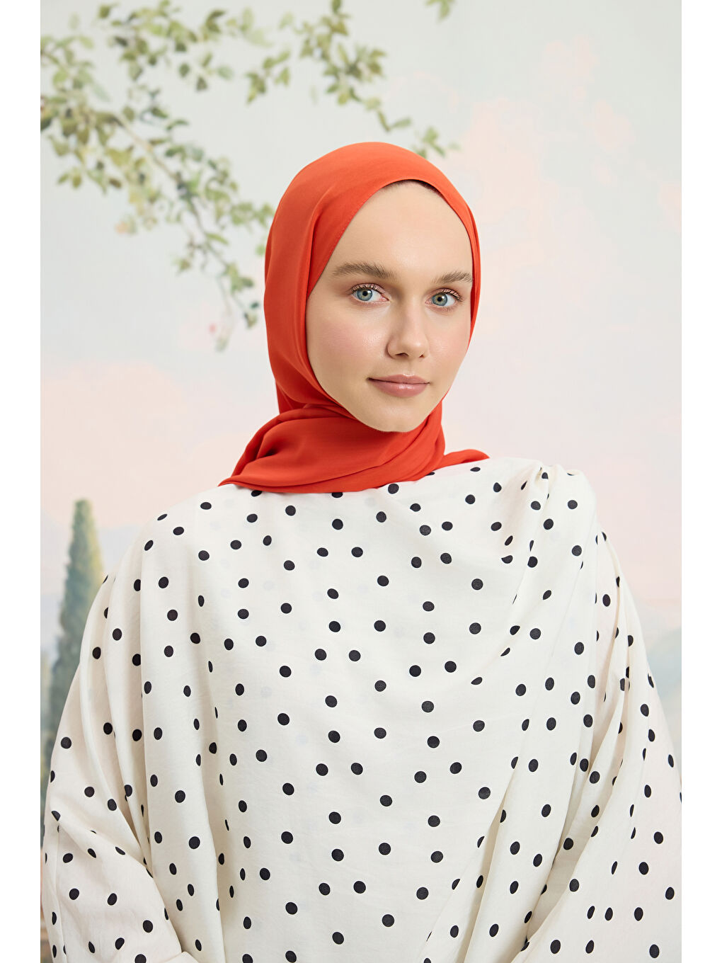 Turuncu Floş Viskon Düz Şal Orange-4