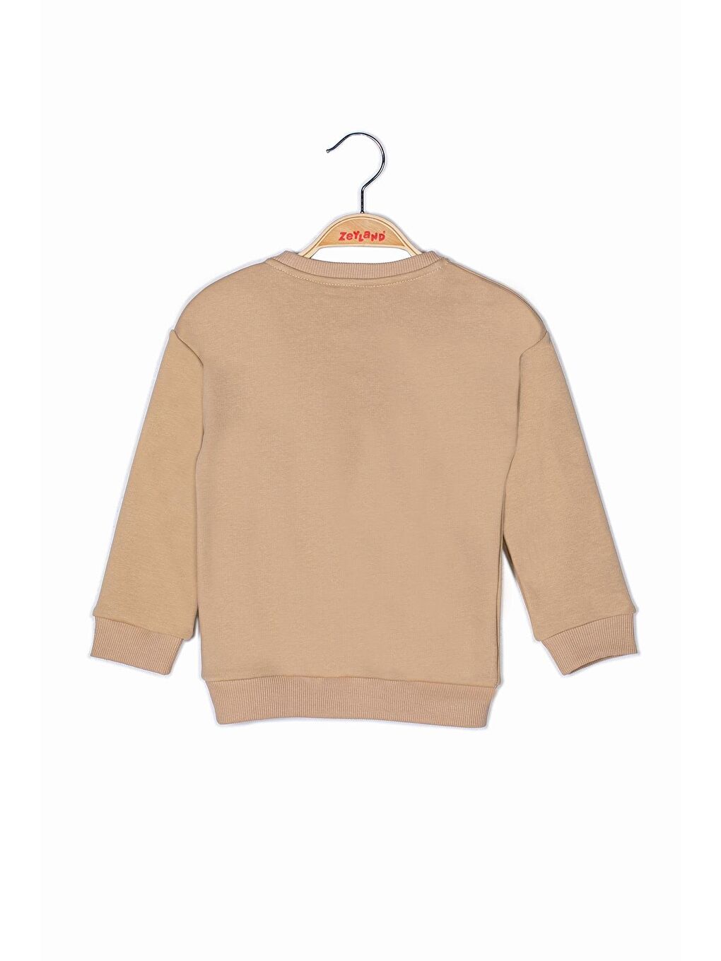 Bej Kız Çocuk Pembe Yazı Baskılı Sweatshirt-3