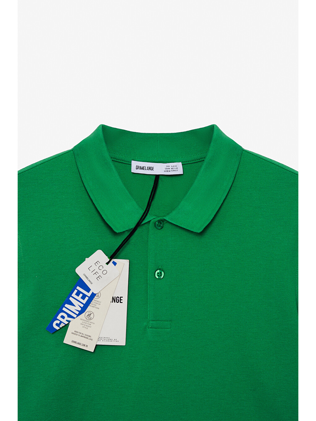 Yeşil SKYLOOM Erkek %100 Pamuk Kısa Kollu Regular Fit YEŞİL Polo Yaka T-shirt-1
