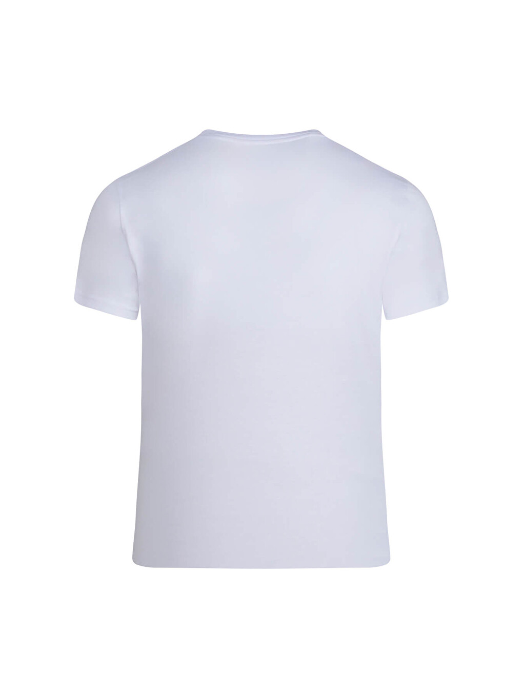 Beyaz Regular Fit Bisiklet Yaka Tişört-2