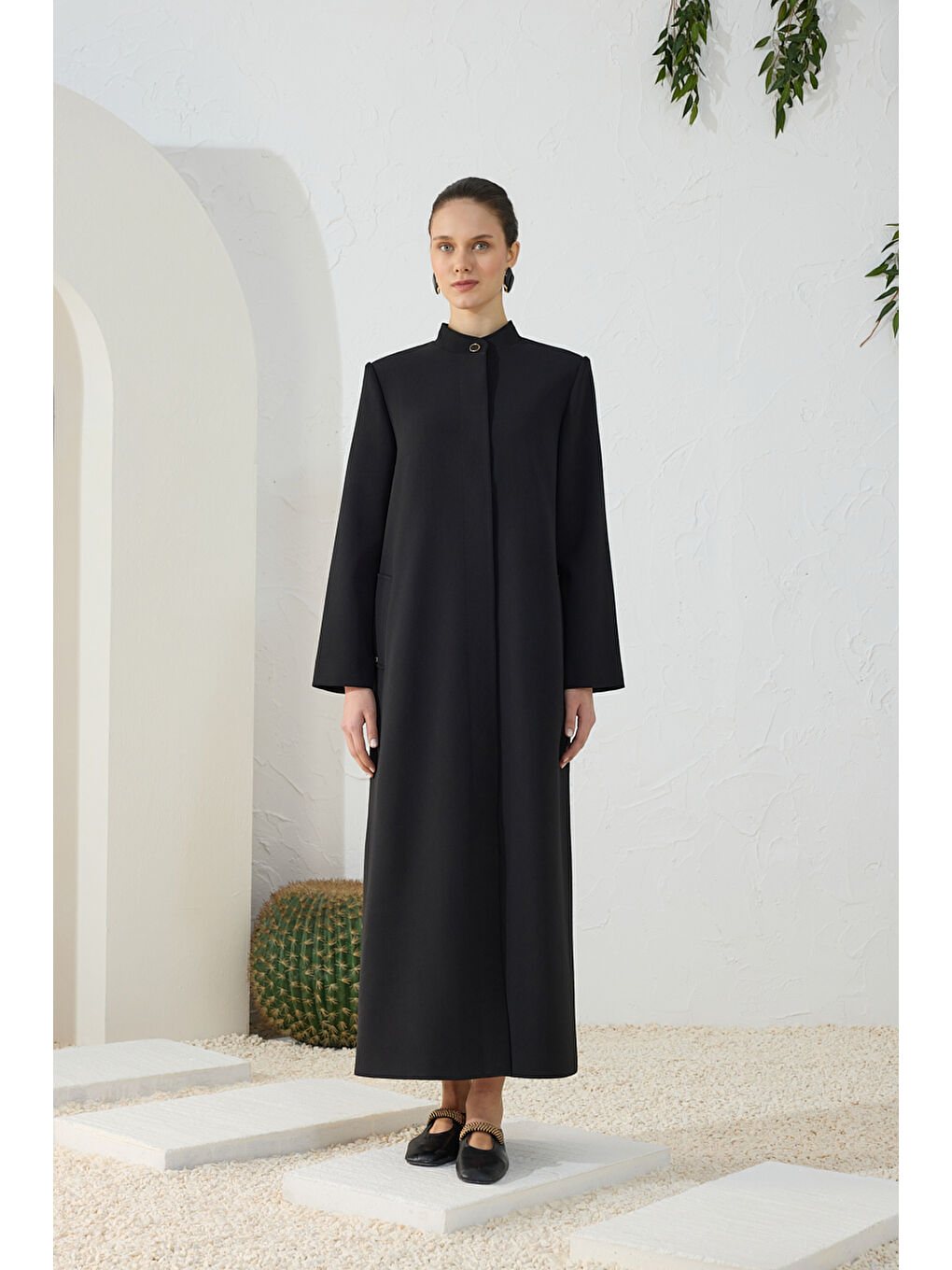 Siyah Dik Yaka Klasik Pardösü-2