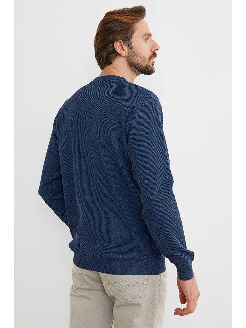 İndigo Basic Bisiklet Yaka Triko Kazak-4