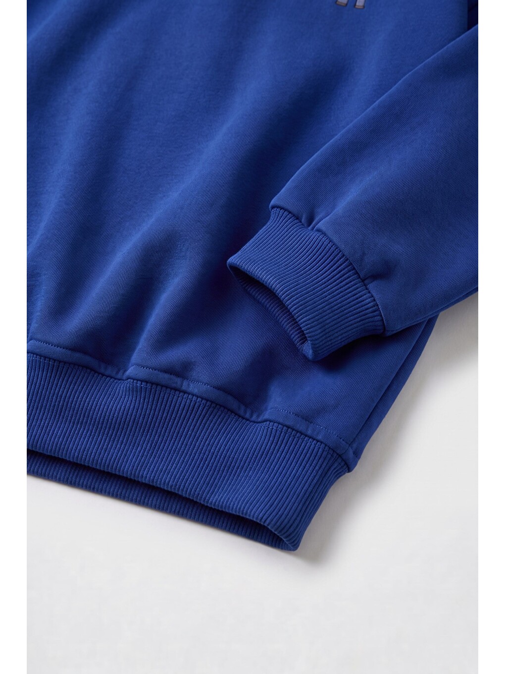 Çocuk Polo Yaka Mavi Nakış Detaylı Sweatshirt-3
