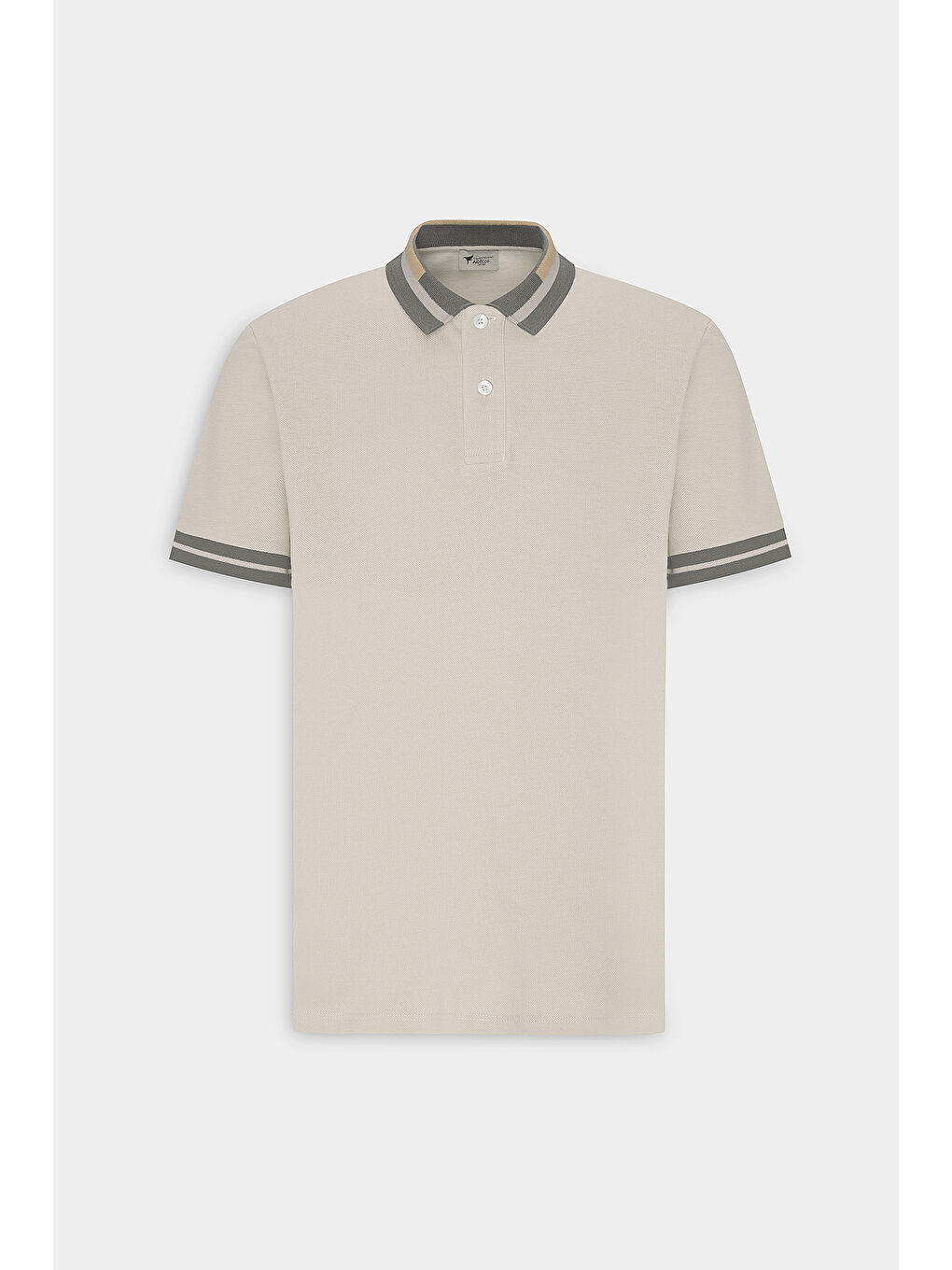 Erkek Bej Slim Fit Dar Kesim %100 Pamuk Polo Yaka Tişört-6