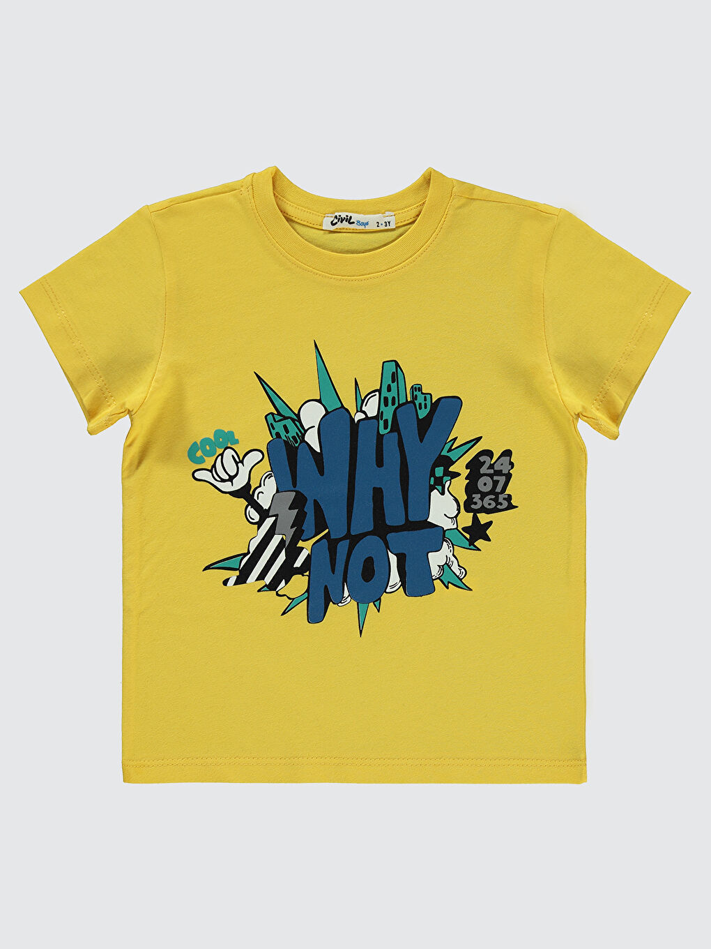 Boys Erkek Çocuk Tişört 2-5 Yaş Sarı