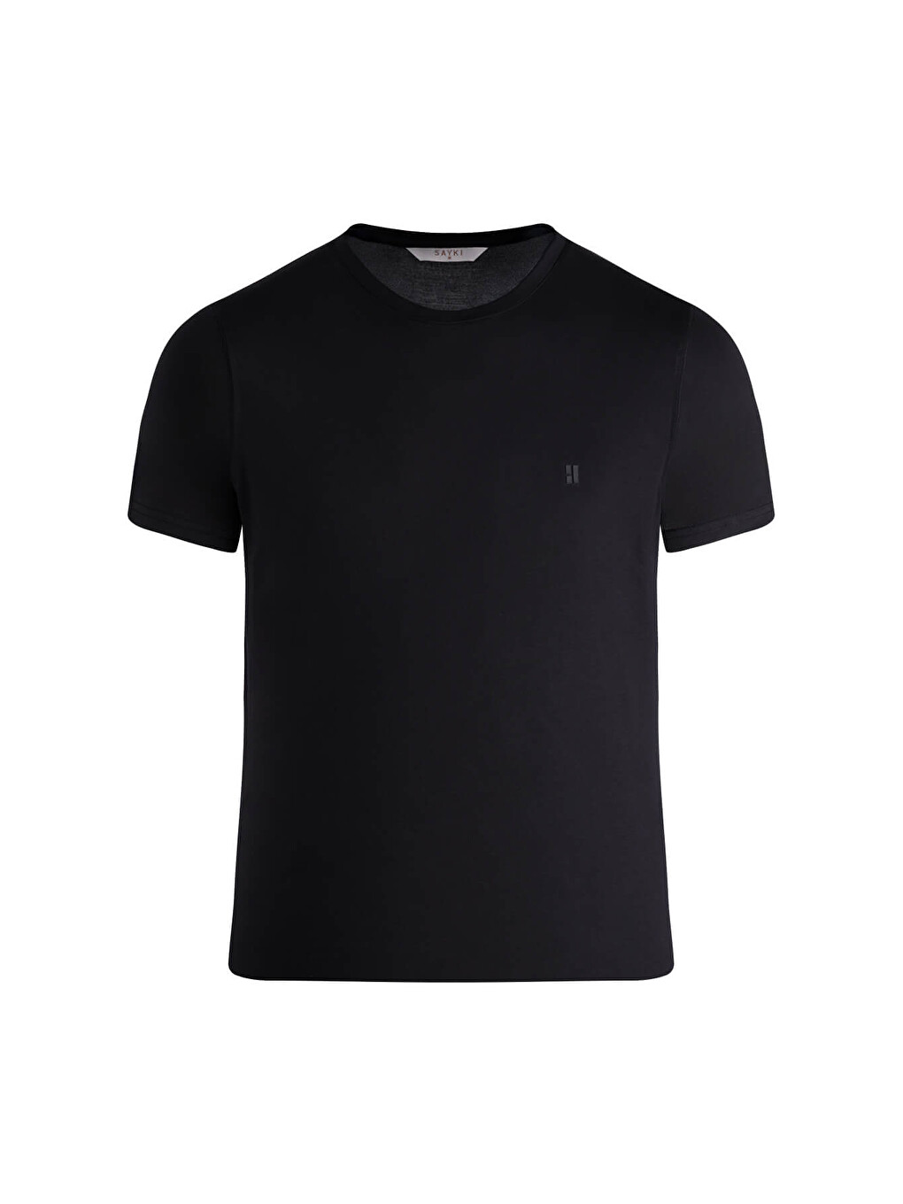 Siyah Regular Fit Bisiklet Yaka Tişört