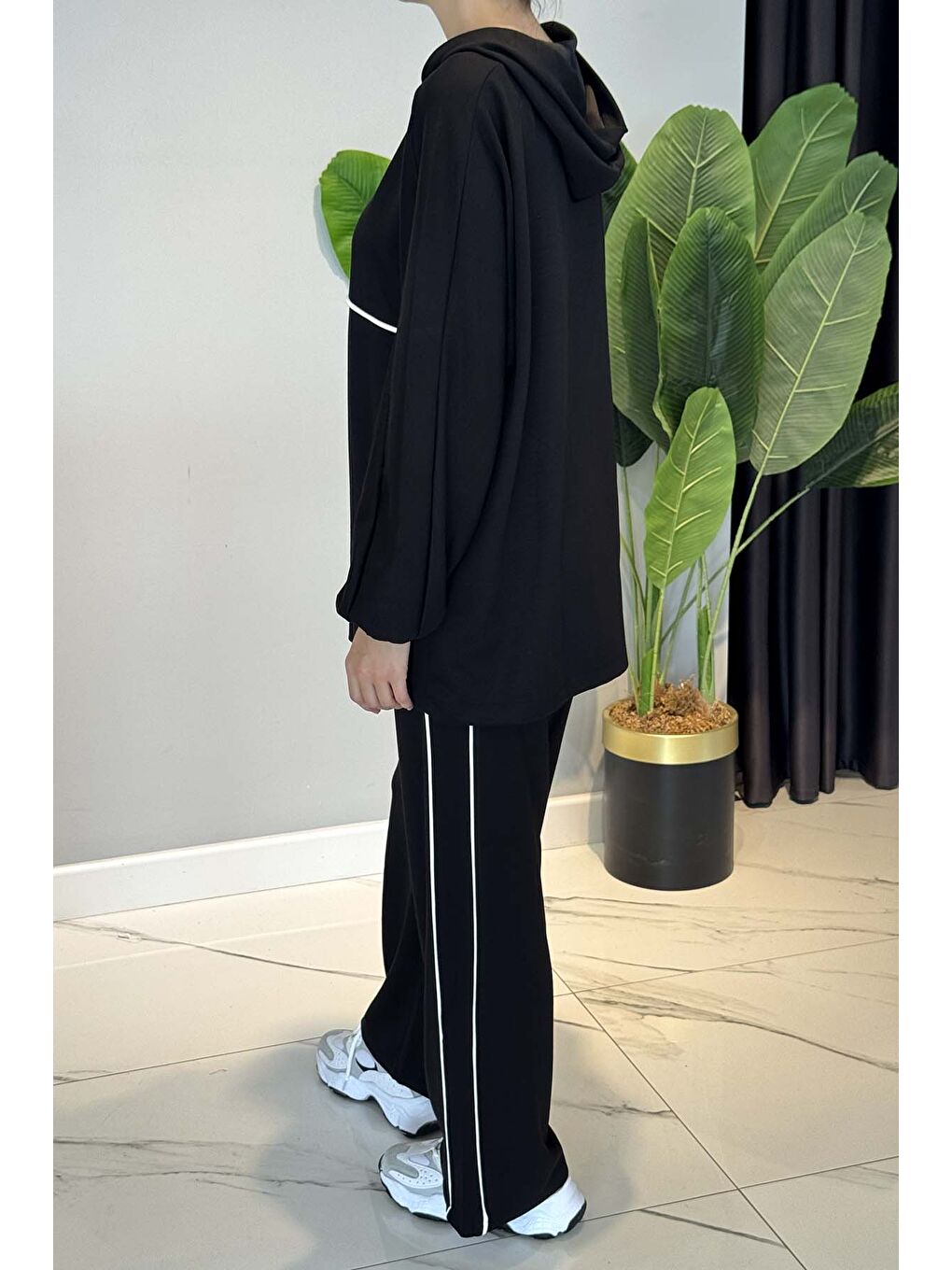 Biye Detaylı Rahat Takım 3143 Siyah-1