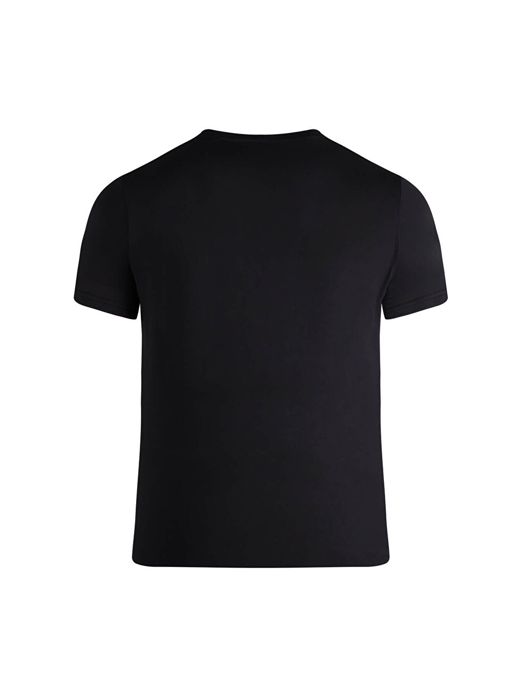 Siyah Regular Fit Bisiklet Yaka Tişört-2