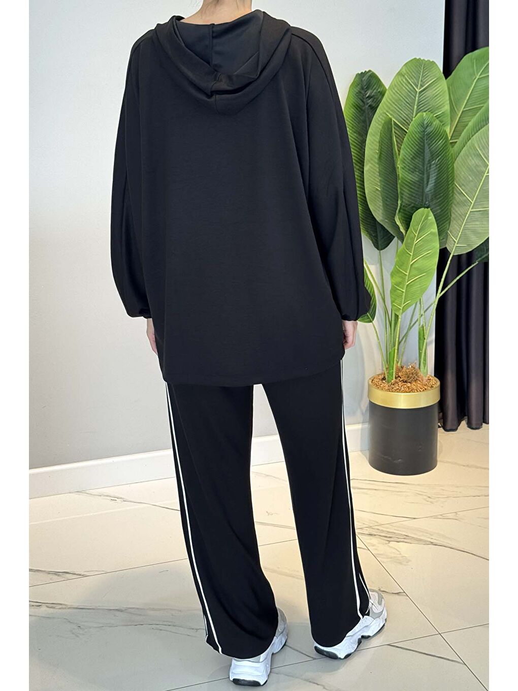 Biye Detaylı Rahat Takım 3143 Siyah-2