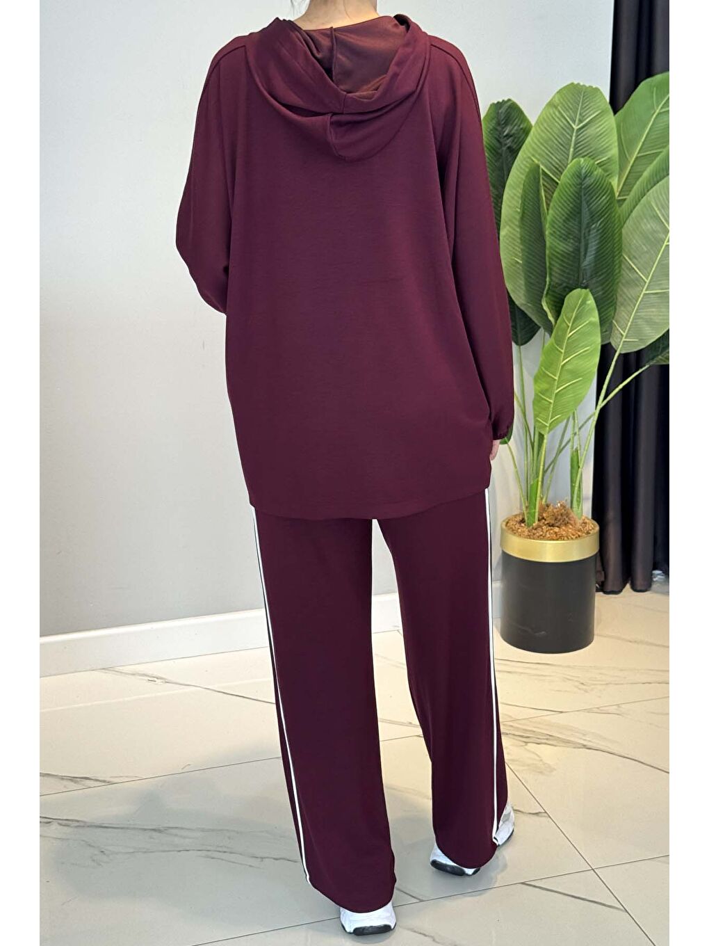 Biye Detaylı Rahat Takım 3143 Bordo-2