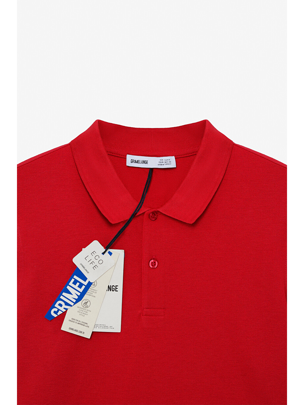 Kırmızı SKYLOOM Erkek %100 Pamuk Kısa Kollu Regular Fit KIRMIZI Polo Yaka T-shirt-1