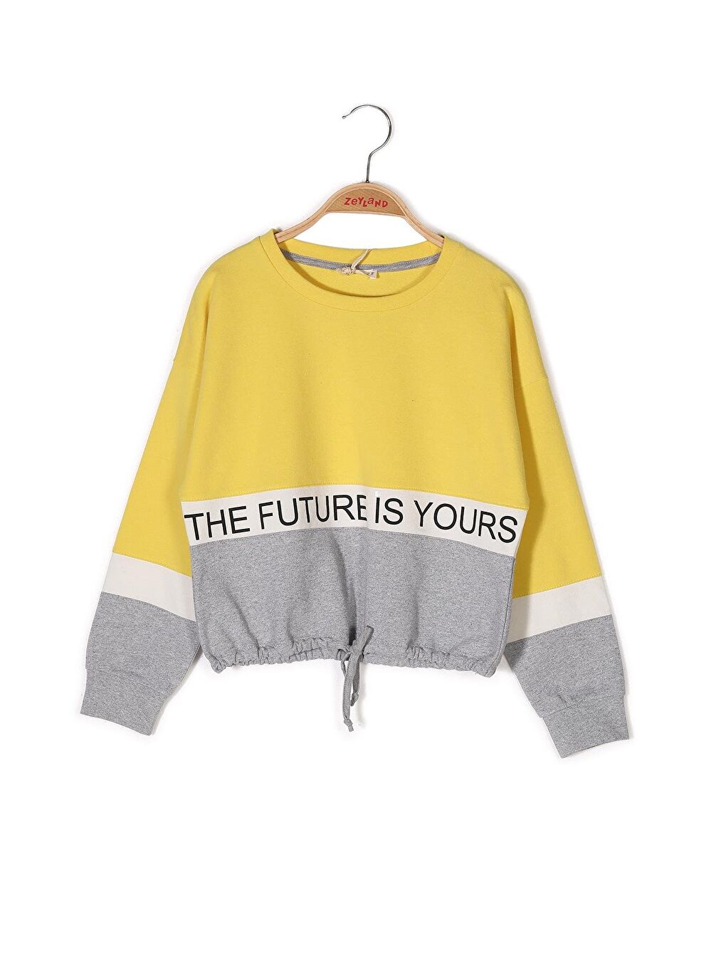 Sarı Kız Çocuk Baskılı Sweatshirt-3