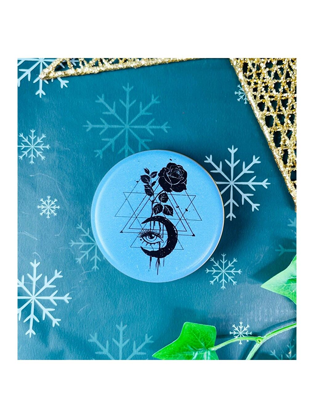 Karışık Tarot Gül Tasarımlı Kokulu Teneke Mum-1