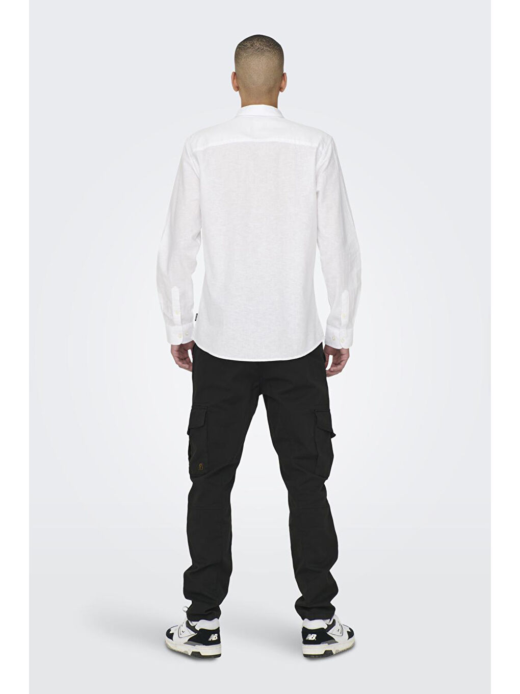 Beyaz Onscaiden Keten ve Pamuk Karışımlı Slim Fit Gömlek 22012321-3