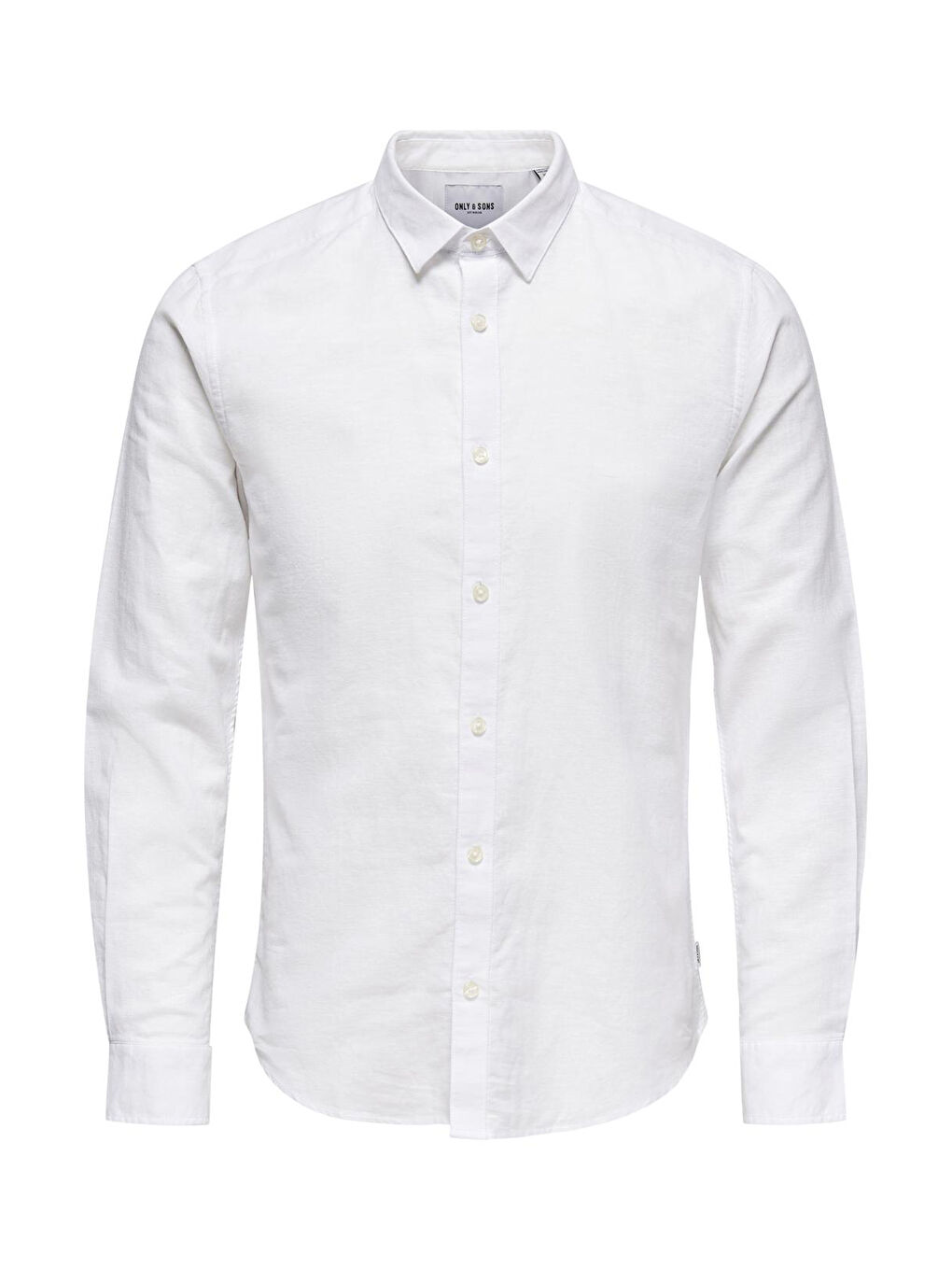 Beyaz Onscaiden Keten ve Pamuk Karışımlı Slim Fit Gömlek 22012321-5