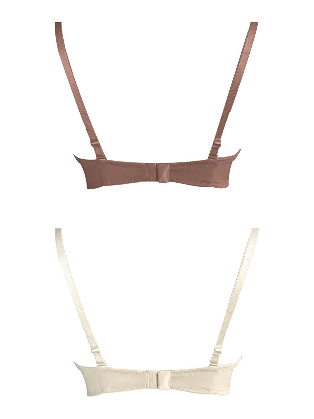 Karışık Balenli Toparlayıcı Dolgusuz Straplez Lotus Sütyen 2'Li Paket-2-1