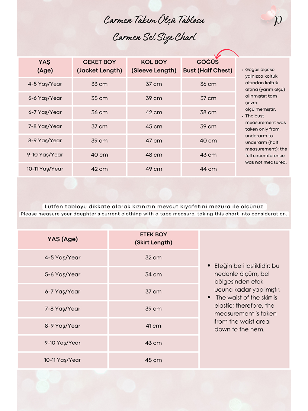 Kız Çocuk Carmen Pudra Pembe Tüvit 23 Nisan 29 Ekim Etek Ceket Yılbaşı Takım-4