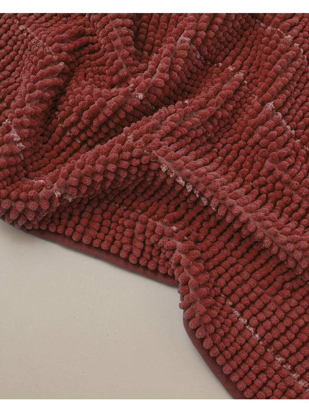 Bordo Trendy Kaydırmaz Taban Banyo Paspası 50x80 cm Kiremit-2