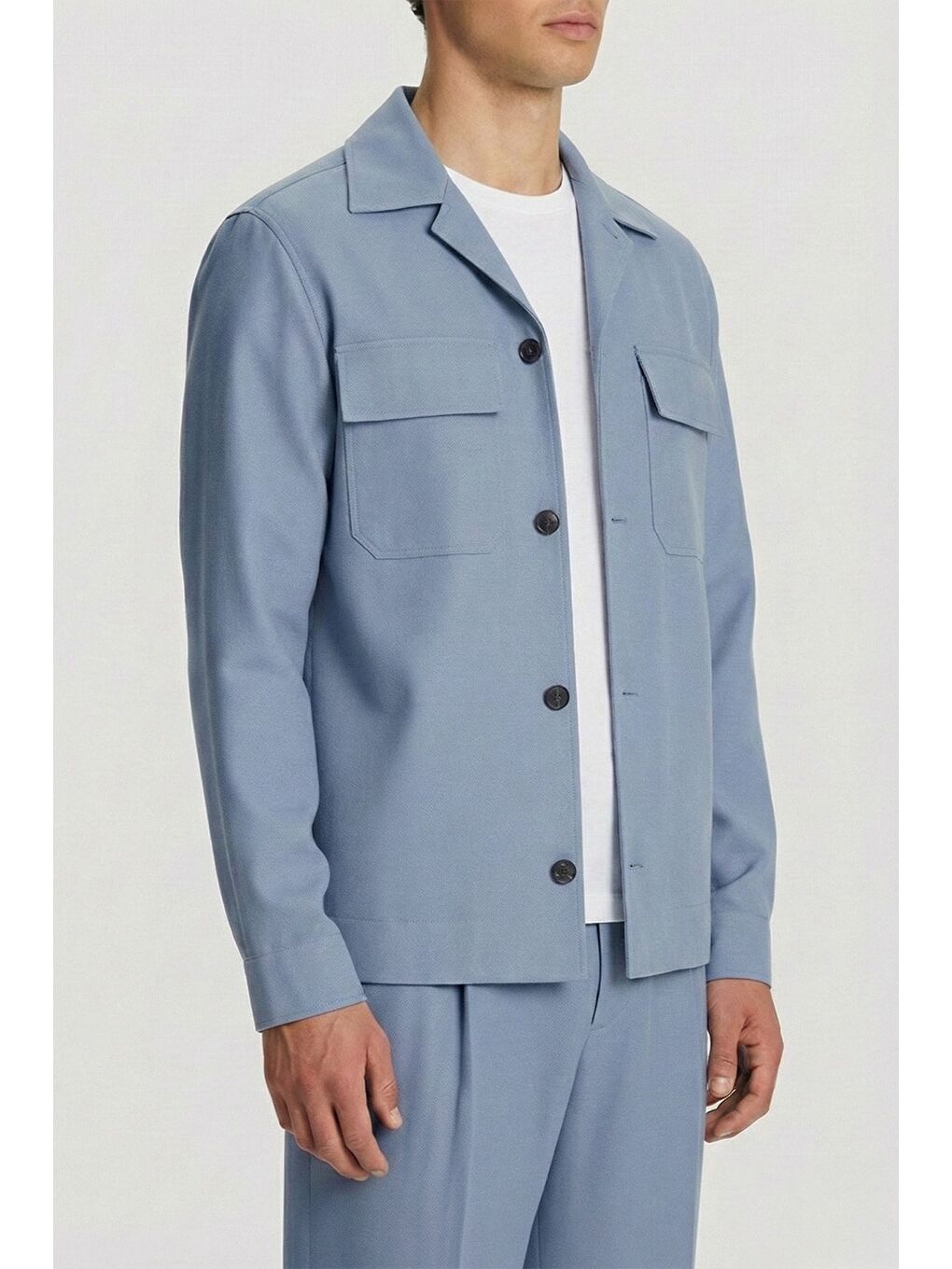 Giotelli Açık Mavi Roma Kalıp Keten Karışımlı Ceket Yaka 6 Drop Tam Astarlı Erkek Takım Elbise-3