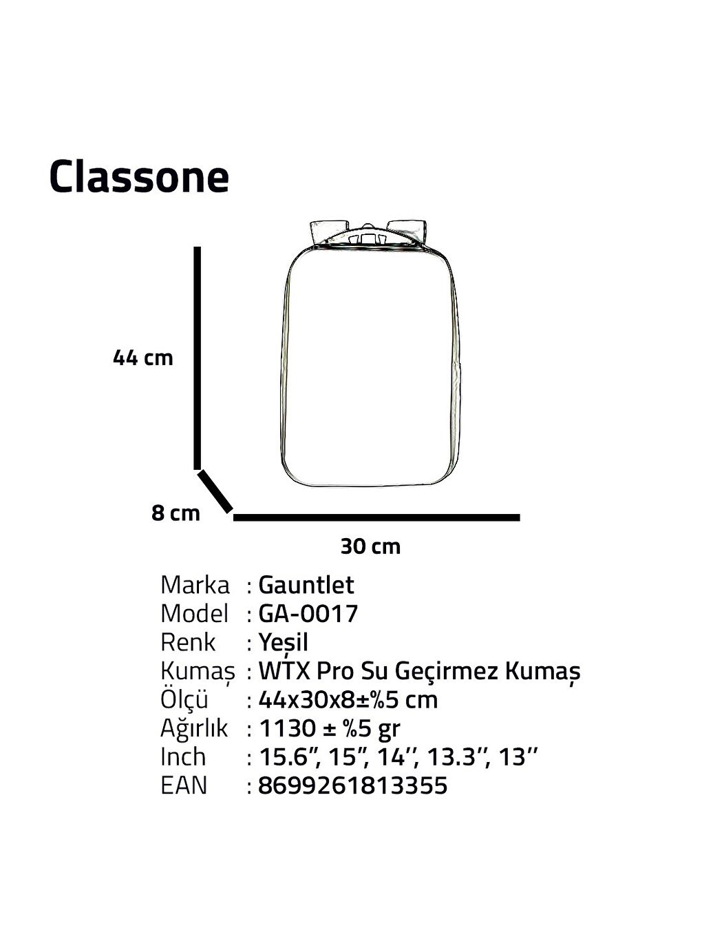 Yeşil GA-0017 Guntlet V1 Sert Kabuk Serisi 15.6 inch Uyumlu WTX Pro Su Geçirmez Kumaş Laptop Çant-7