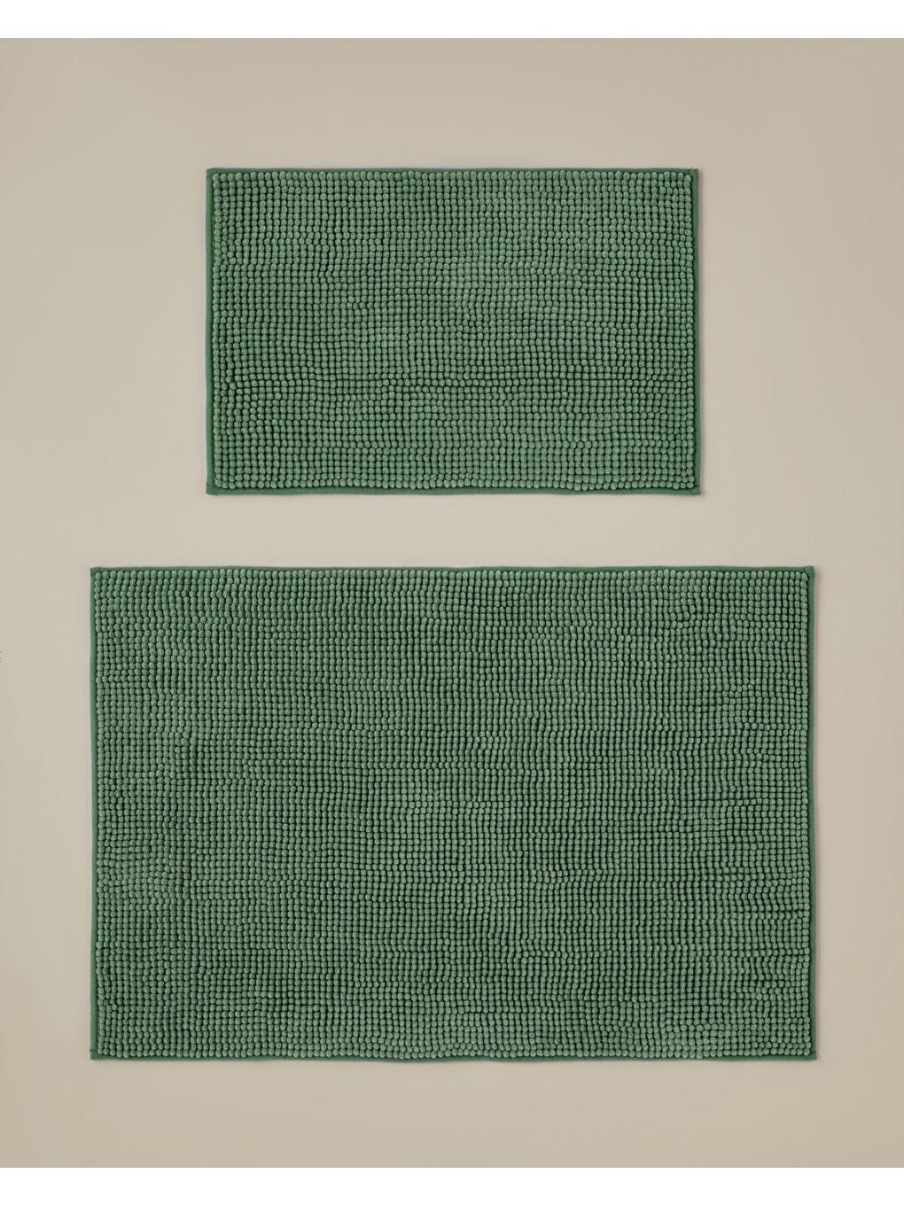 Macaroni Kaydırmaz Taban Banyo Paspası Seti 60x90 + 40x60 cm Yeşil
