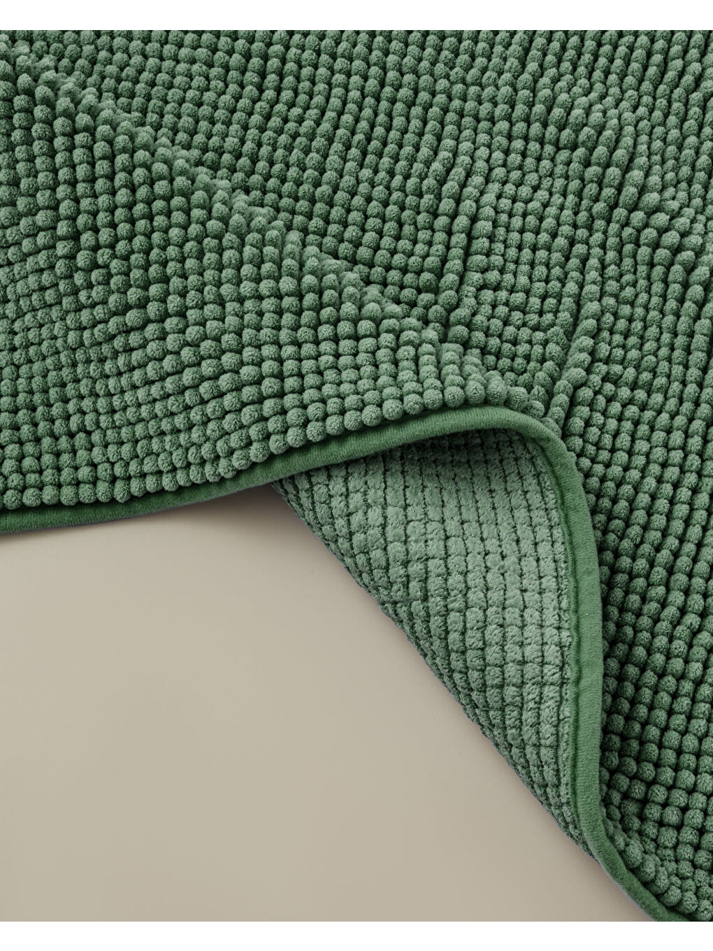 Macaroni Kaydırmaz Taban Banyo Paspası Seti 60x90 + 40x60 cm Yeşil-1