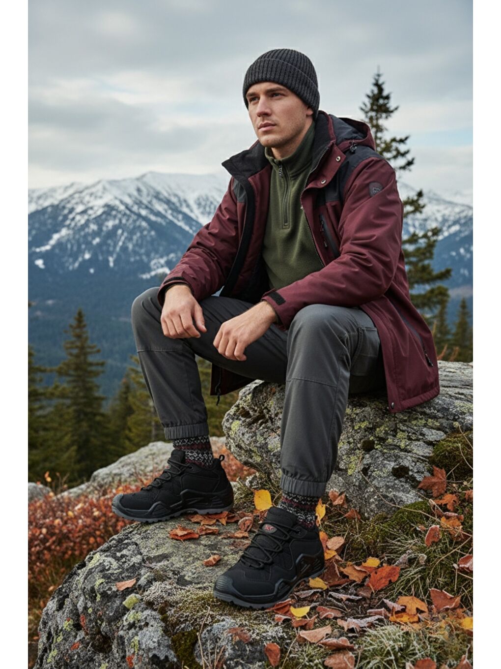 Siyah PİONEER Bağcıklı Trekking ve Günlük Outdoor Erkek Ayakkabı-2