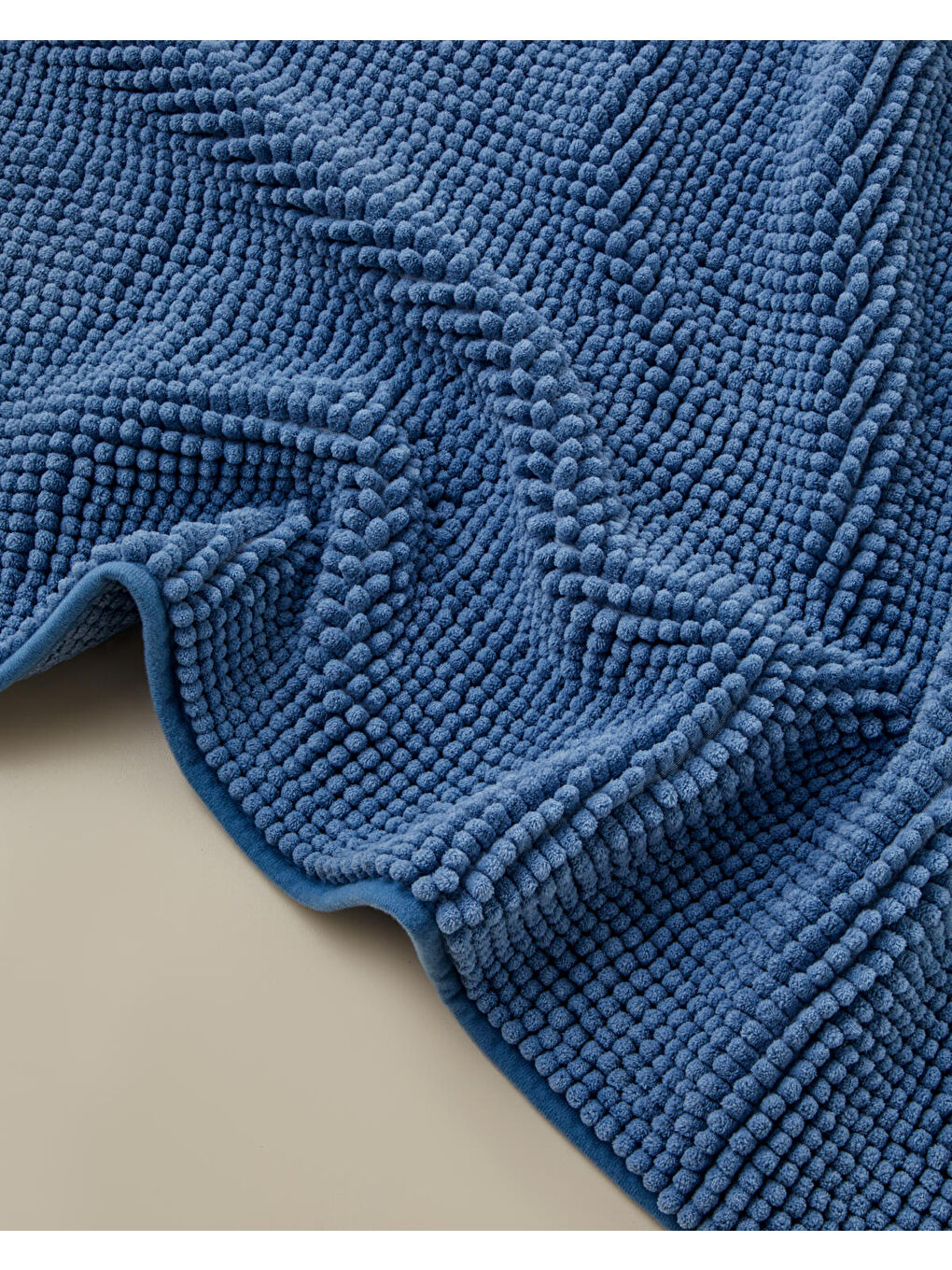 Macaroni Kaydırmaz Taban Banyo Paspası Seti 60x90 + 40x60 cm Mavi-2