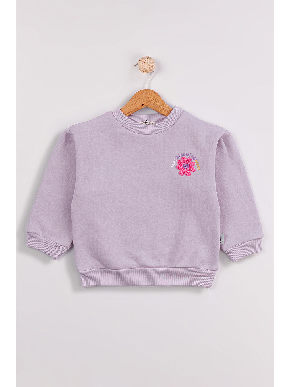 Mor Kız Çocuk 2'li Paket Basic Sweatshirt-1