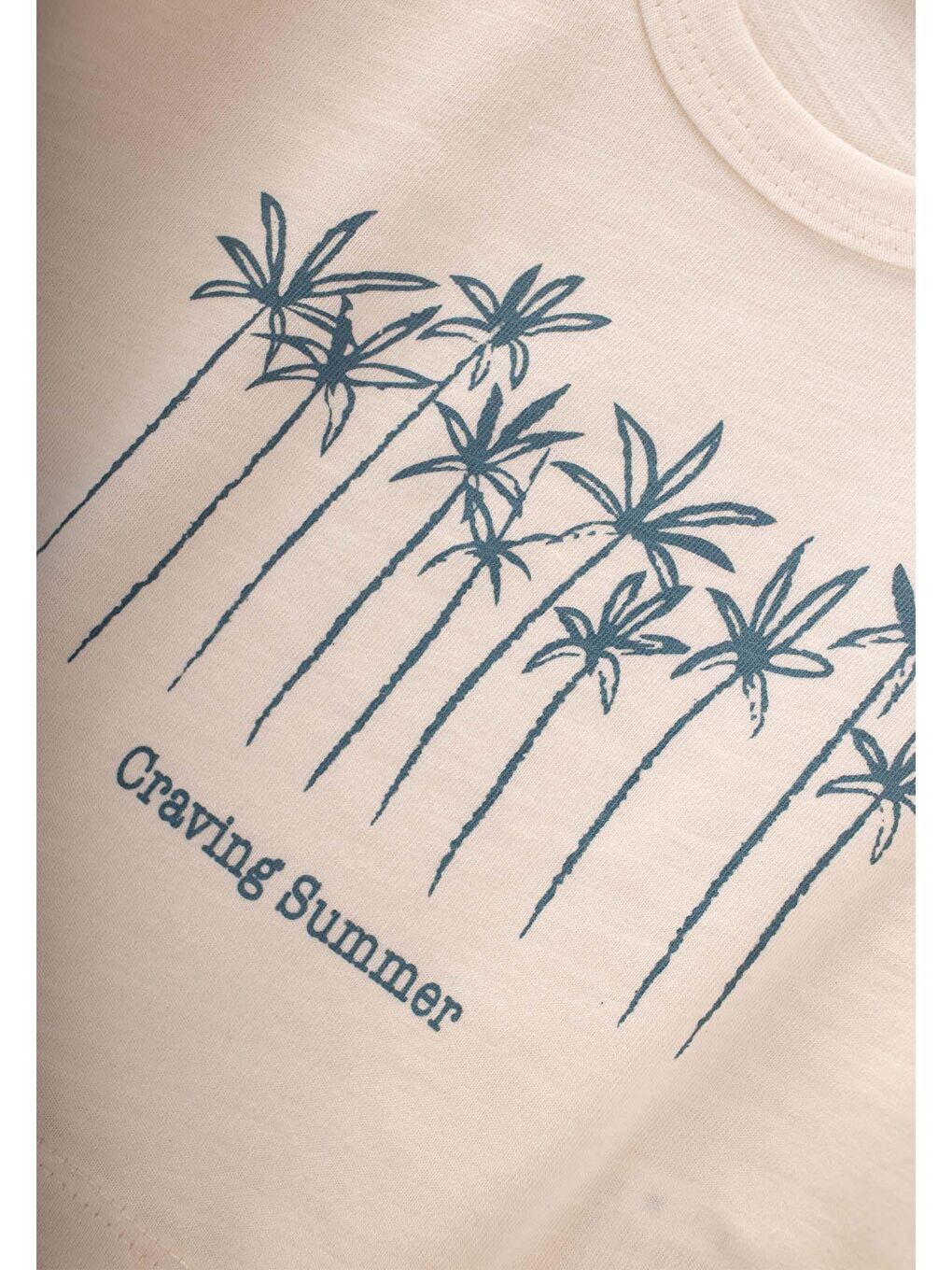 Ekru Erkek Çocuk Baskılı Müslin Takım-2