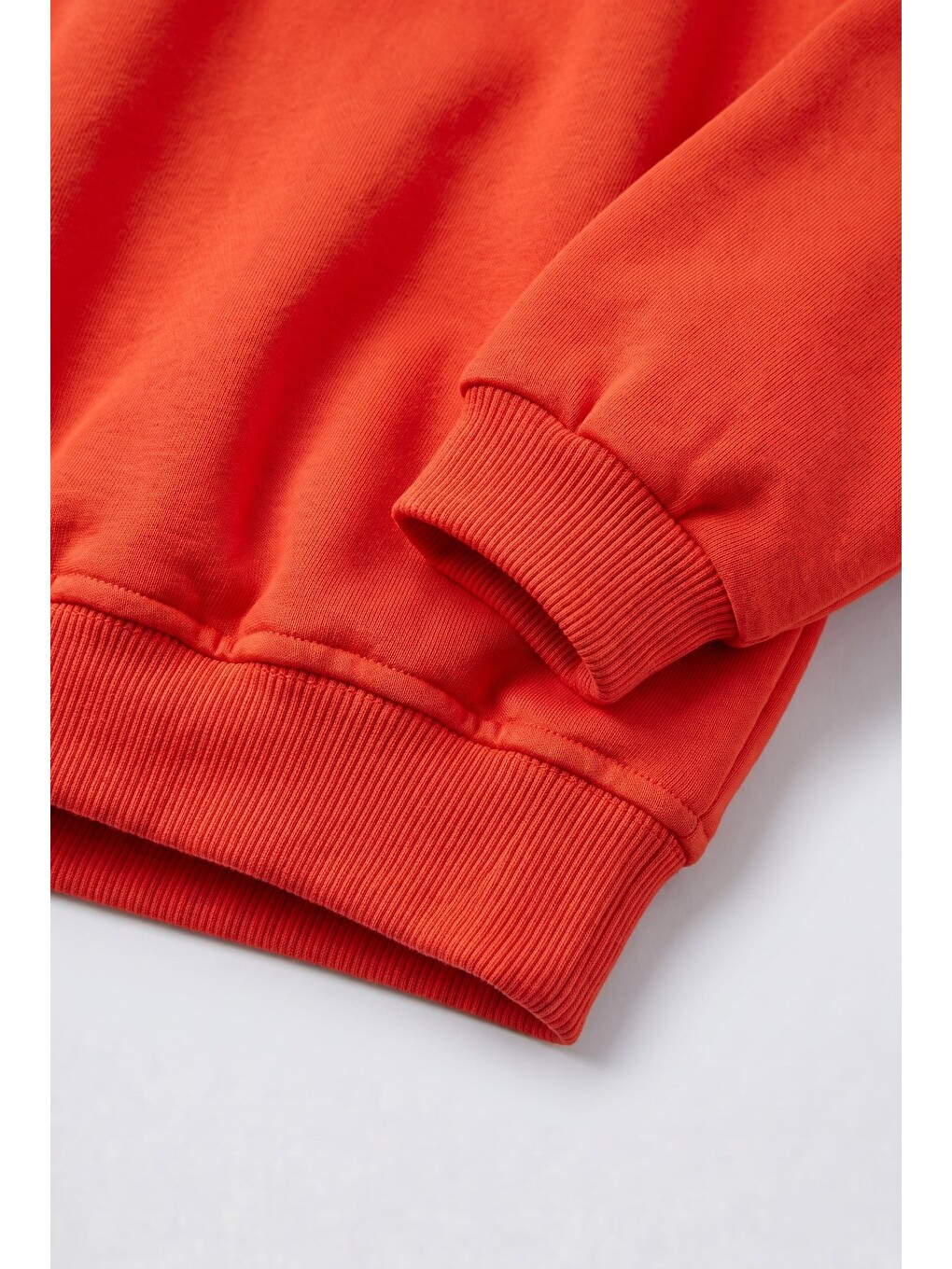 Turuncu Çocuk Polo Yaka Nakış Detaylı Sweatshirt-3