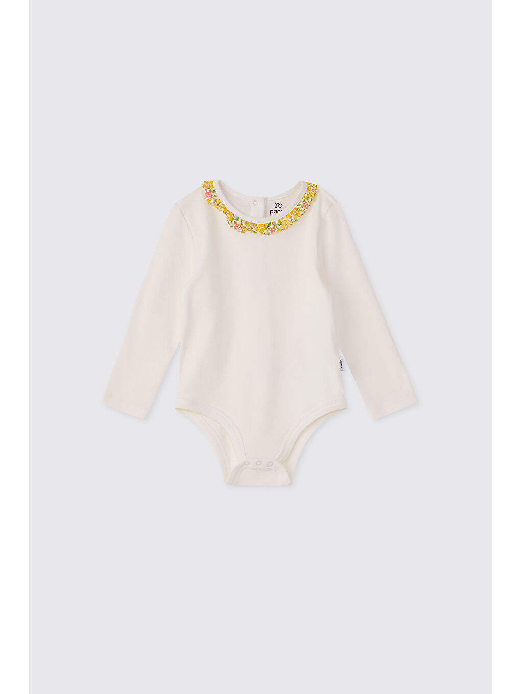Ekru Liberty Kumaş Yenidoğan Çıtçıtlı Body
