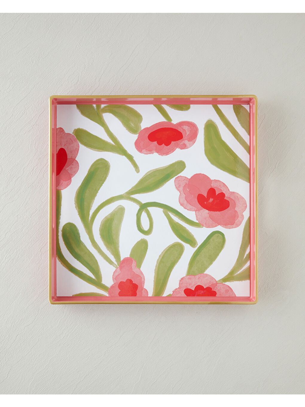 Renksiz Bright Petals PP Tepsi 35x35 cm Renkli