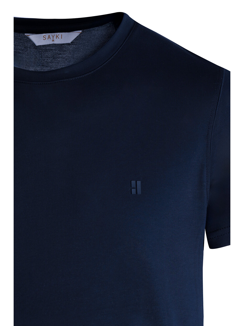 Lacivert Regular Fit Bisiklet Yaka Tişört-1