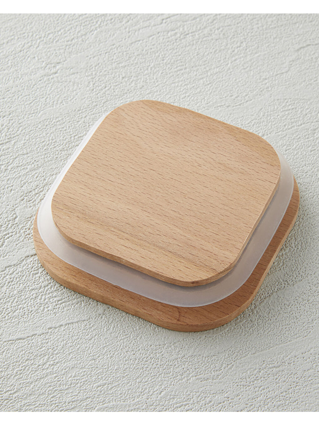 Bej Ricco Cam Ahşap Kapaklı 4 Bölmeli Kahvaltılık 21x21 cm Renkli-5